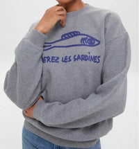 Clare V. - Oversized Sardine Crew Neck Sweatshirt