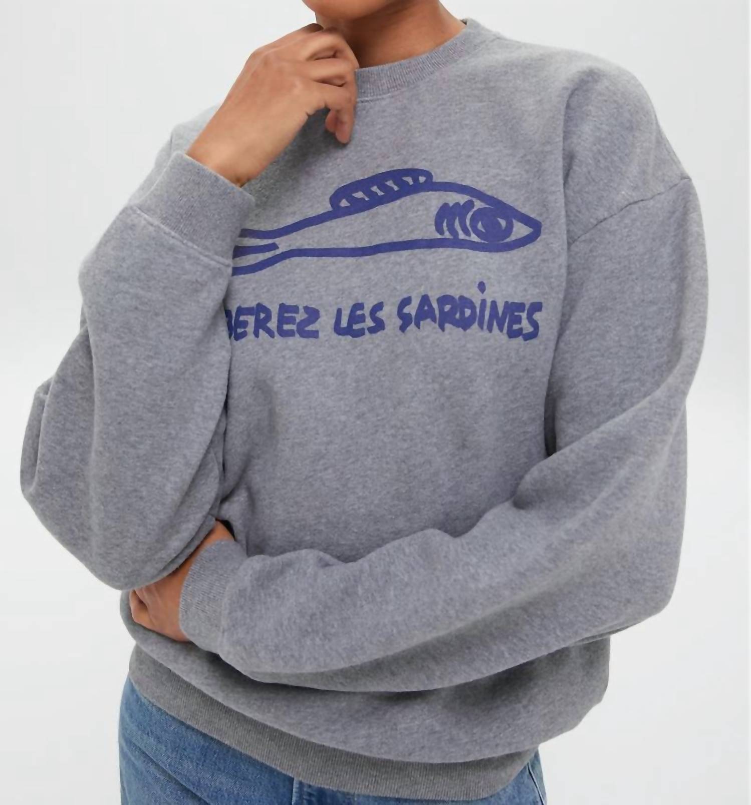 Clare V. - Oversized Sardine Crew Neck Sweatshirt