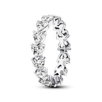 Pandora - Women's Band Of Clear Hearts Ring