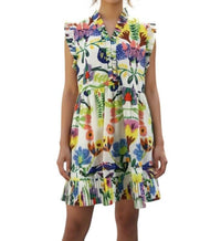 Joy Joy - Pleated Floral Sleeveless Mini Dress