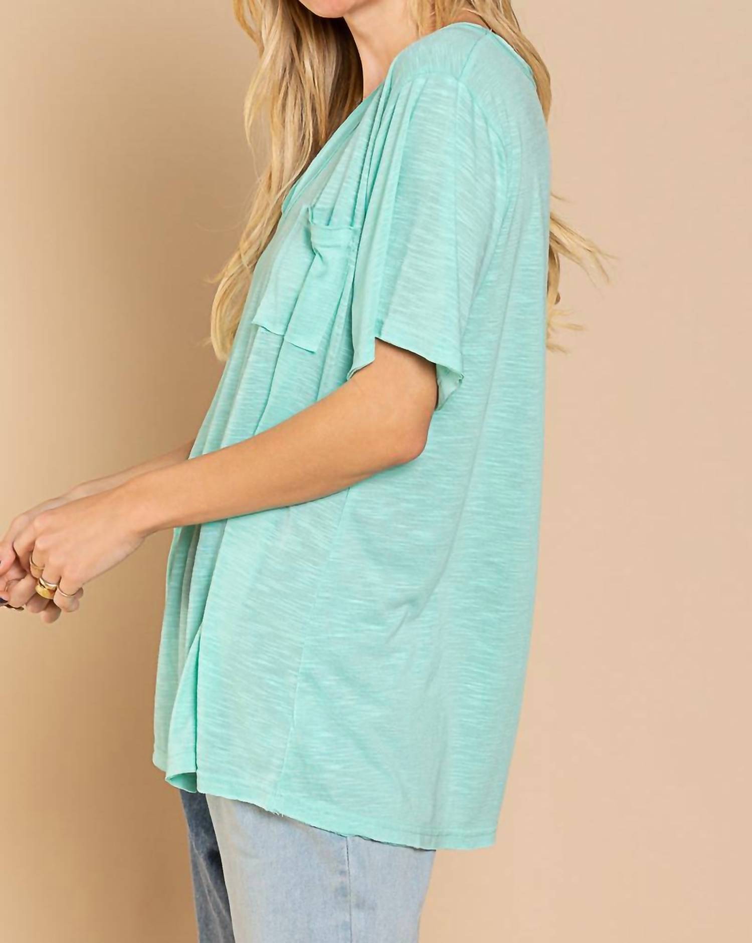 Pol - Basic And Soft Slub V Neckline Tee