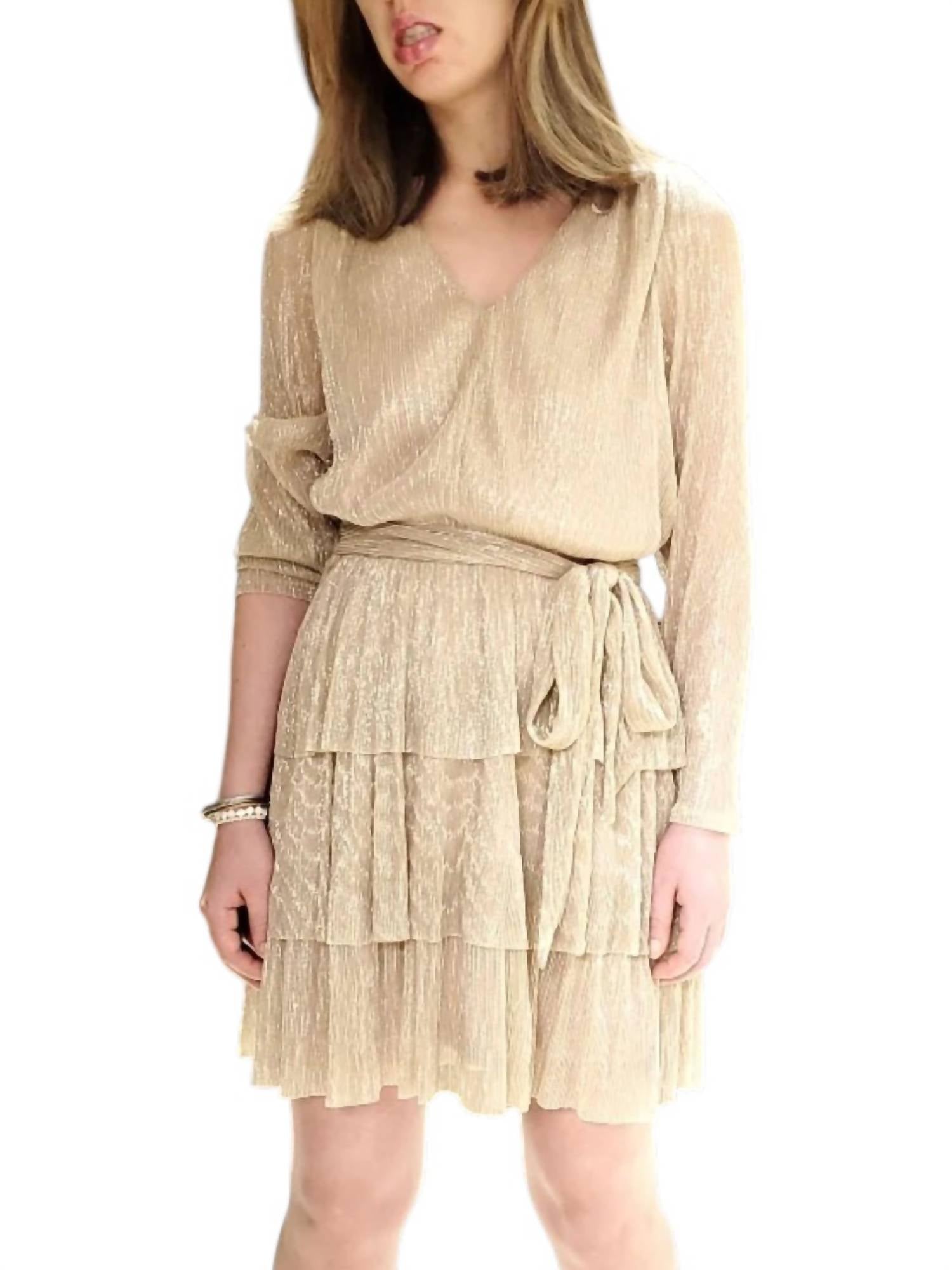 G.P.D. - Ruffle Shimmer Mini Dress