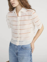 Frame - THE LATTICE CROCHET BLOUSE