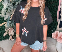 Oddi - Flag Star Sequin Patch Top