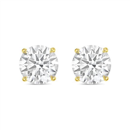 Diana M Jewels - 10.00 Cts Lab Grown Diamond Round Studs Earrings In 4 Prong