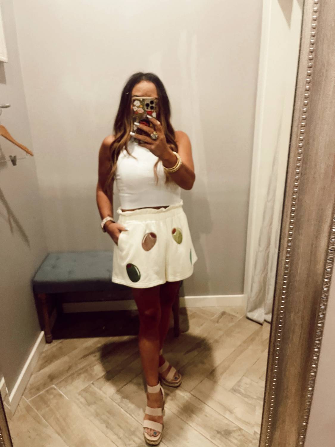Queen Of Sparkles - Sequin Allover Olives Short
