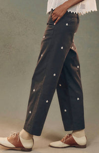 The Great. - Garage Pants With Daisy Embroidery