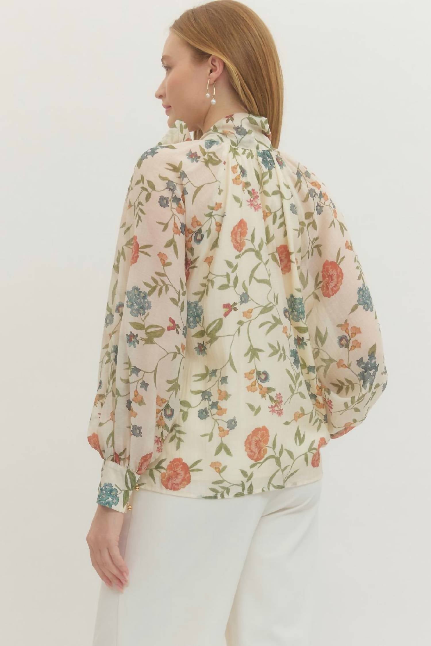 Entro - Garden Grace Bow Blouse
