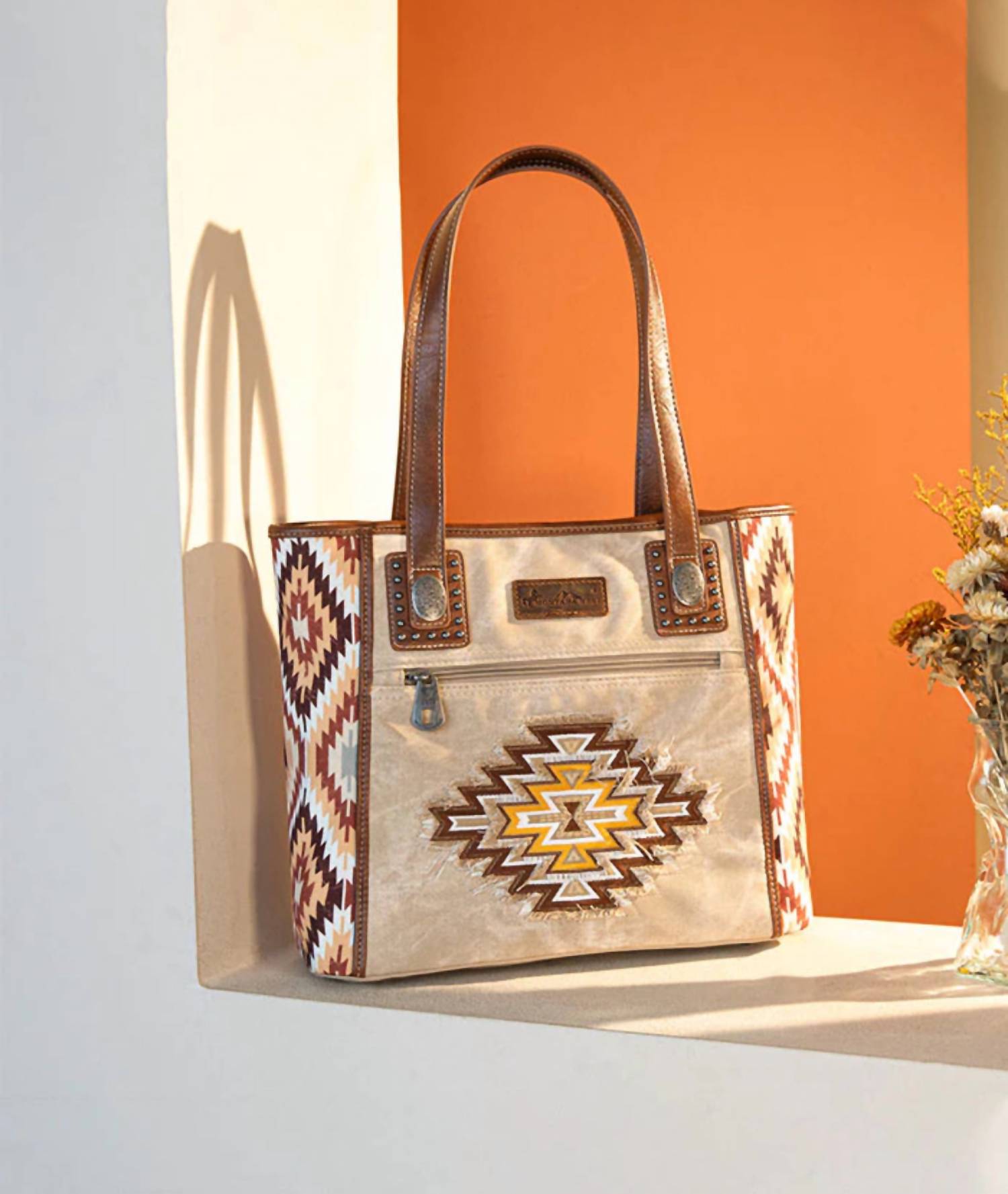 Montana West - Women's Embroidered Aztec Tote Bag