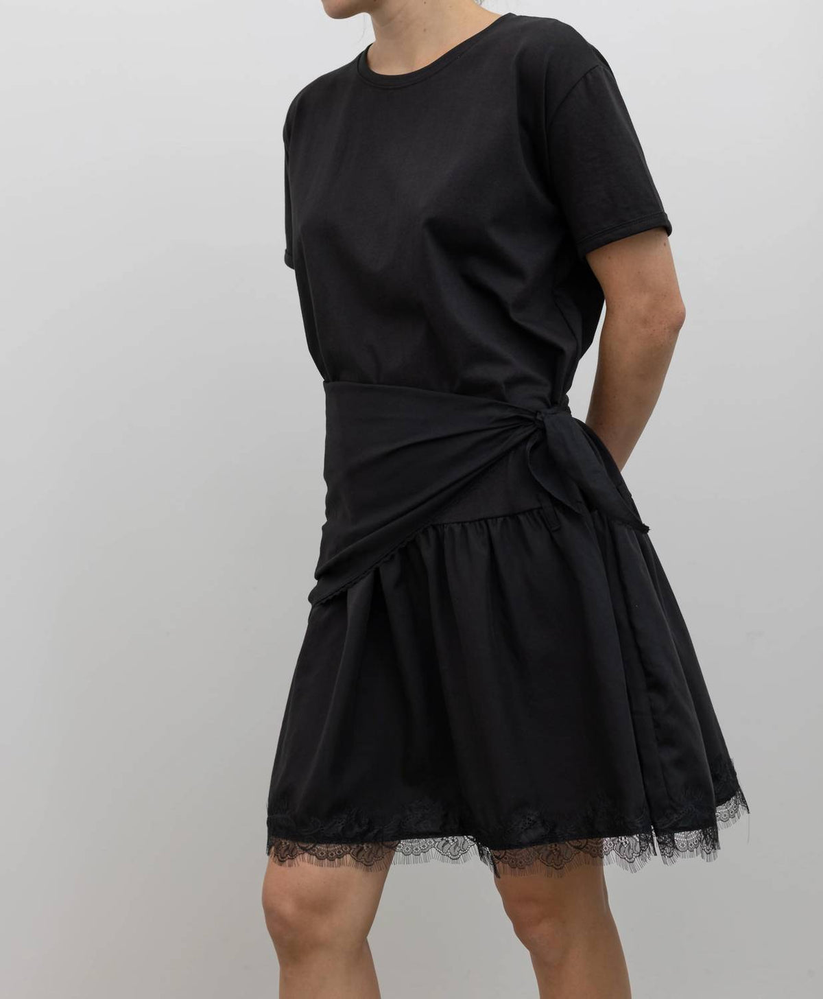 Collective - Lace Hem Wrap Mini Dress