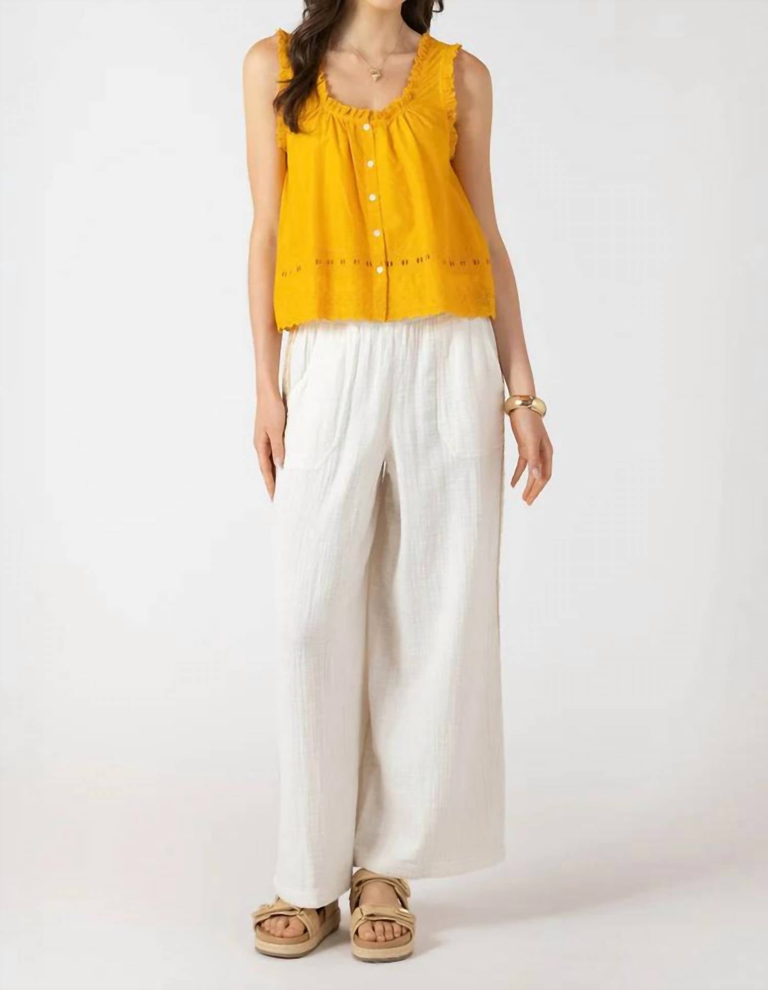 Dex - Embroidered Lace Trim Tank