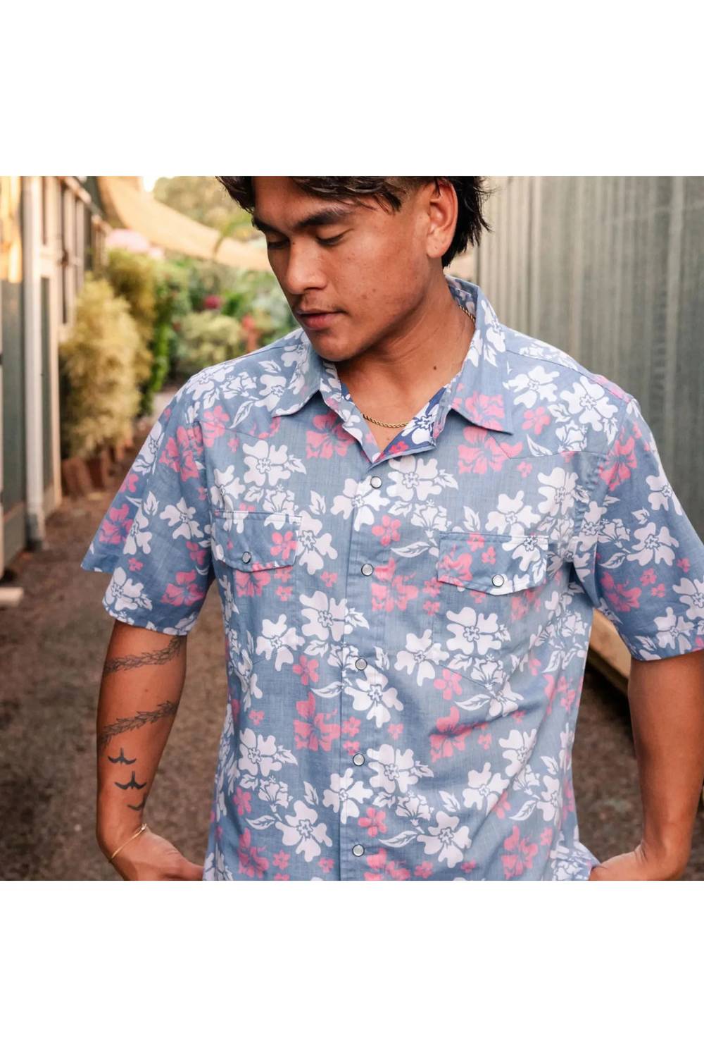Western Aloha - Men's Tahitian Pareu Short Sleeve Polo