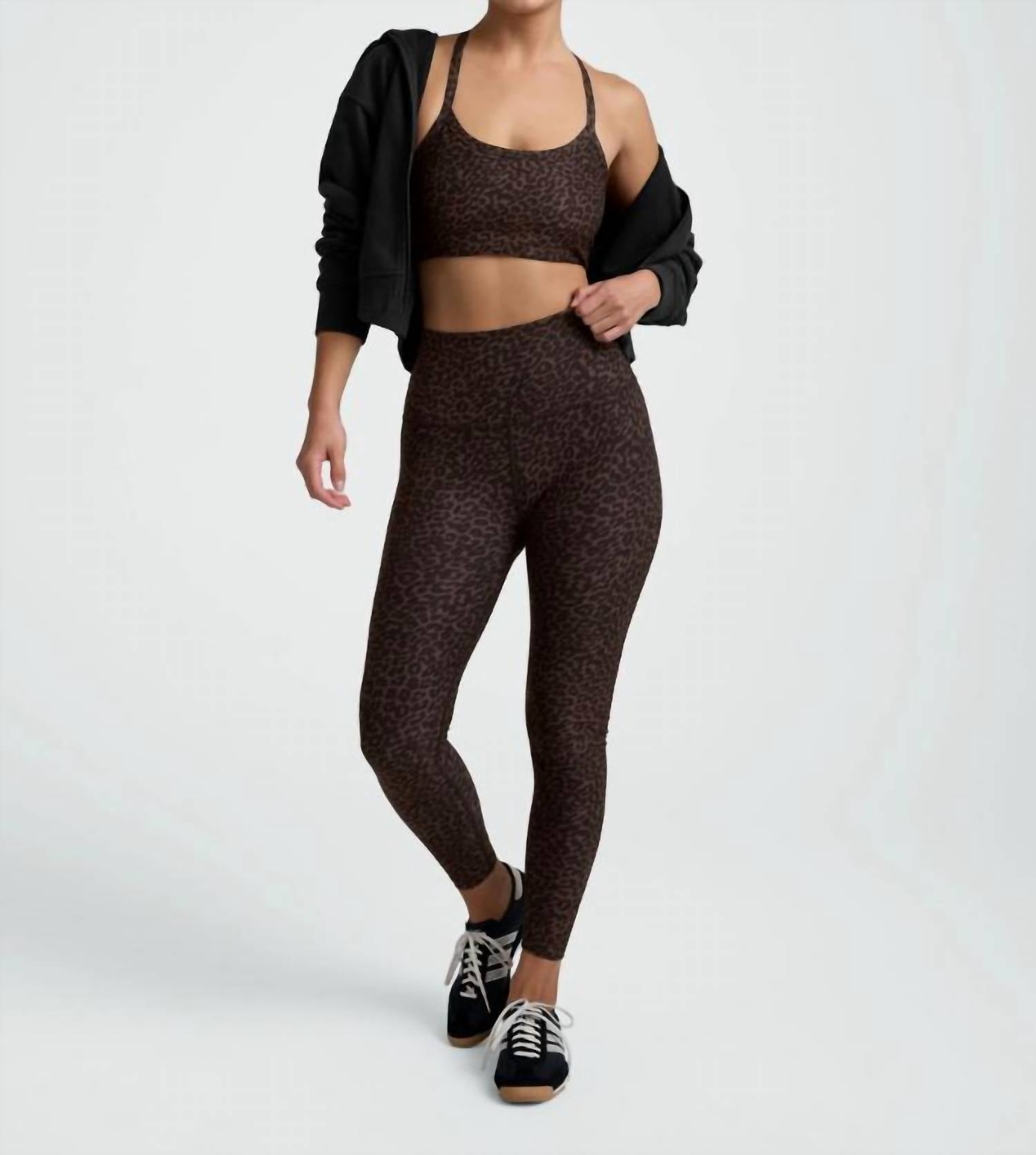 BEYOND YOGA Softmark Caught In The Midi High Waisted Legging in the midi high waisted legging in espresso leopard - women's pants - view 6