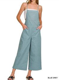 Zenana - Woven Spaghetti Strap Overalls