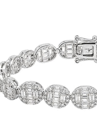Allyanna Gifts - Women's Moissanite Baguette Pave Oval Tennis Bracelet