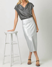 Mystree - Jessica Leather Midi Skirt