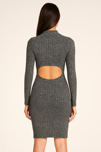 Blue Blush - Cutout Cotton Ribbed Midi Dress