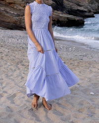 Oliphant - Sleeveless Smocked Maxi Dress