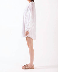 Celina Moon Clover Tunic Dress in white seed - women's dress - detail view