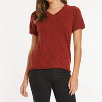 Mododoc - Short Sleeve Open V Neck Sweater