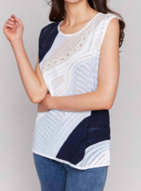 Charlie B - Sleeveless Colorblock Crochet Top