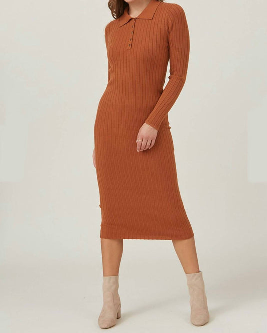 Tea N Rose - Harvard Ribbed Polo Shirt Dress