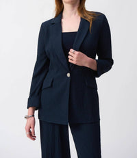 Joseph Ribkoff - 3/4 Sleeve Seersucker Blazer Jacket