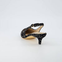 Cushionaire - Women's Buzz Kitten Heel Sling Back Tweed Dress Shoe
