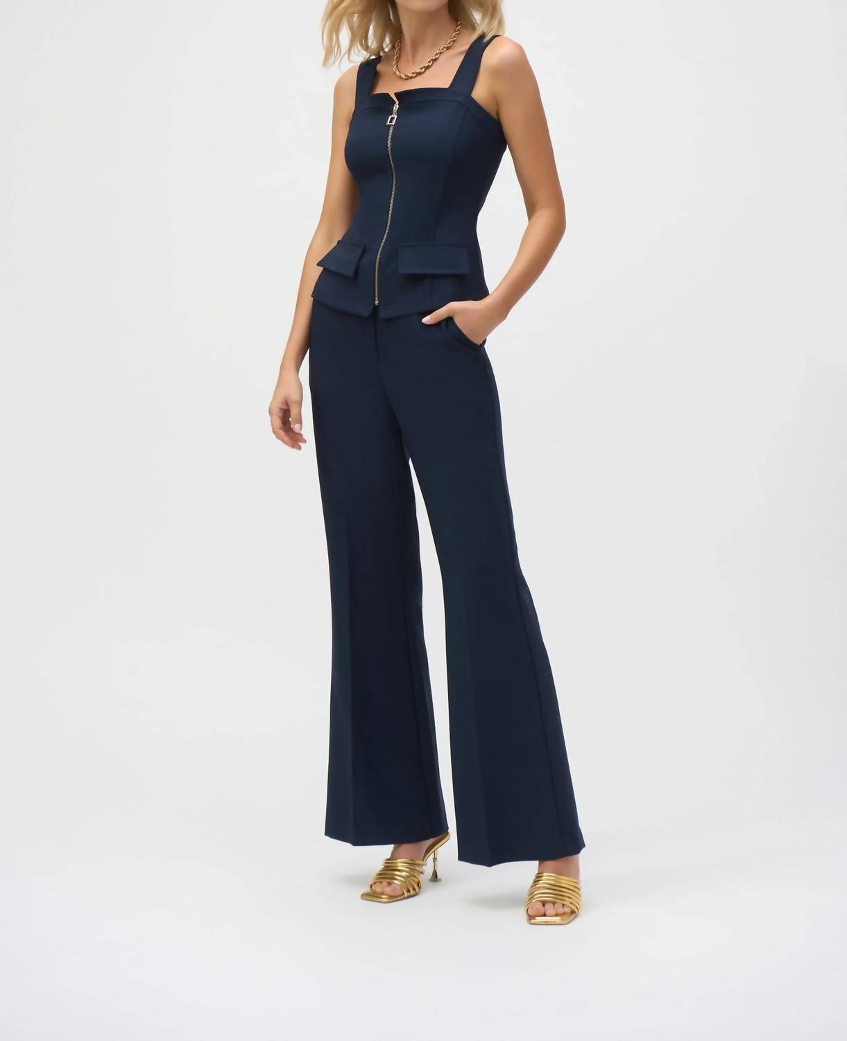 Joseph Ribkoff - Zip Front Luxe Twill Bustier Top