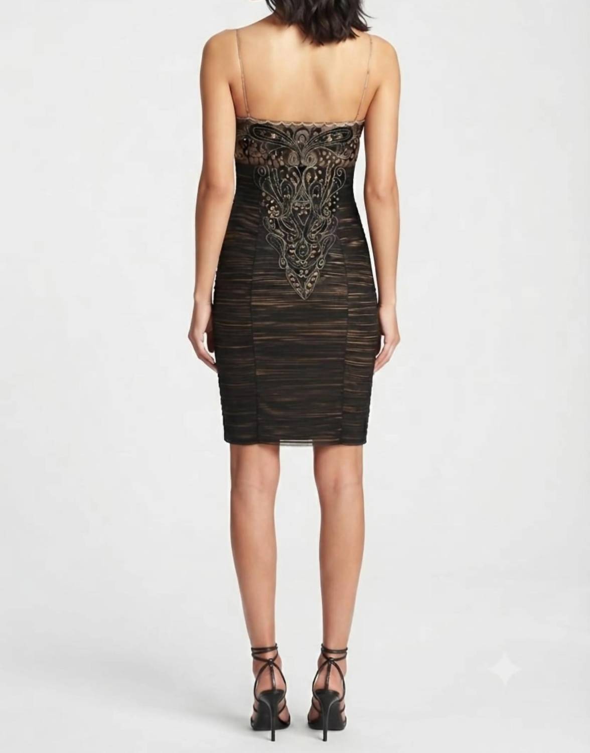 Sue Wong - Women's Embroidered And Sequin Strapless Mesh Dress