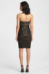 Sue Wong - Women's Embroidered And Sequin Strapless Mesh Dress