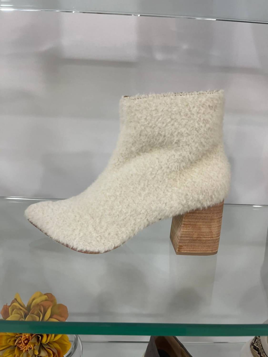 HUMA BLANCO Women's Vania Boots in ivory alpaca - women's shoe - alternate view