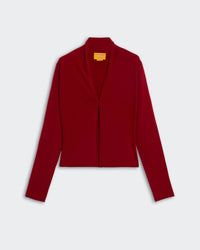 Guest In Residence Stealth Hook Front Cardigan in residence stealth hook front cardigan in ruby - women's cardigan - view 5