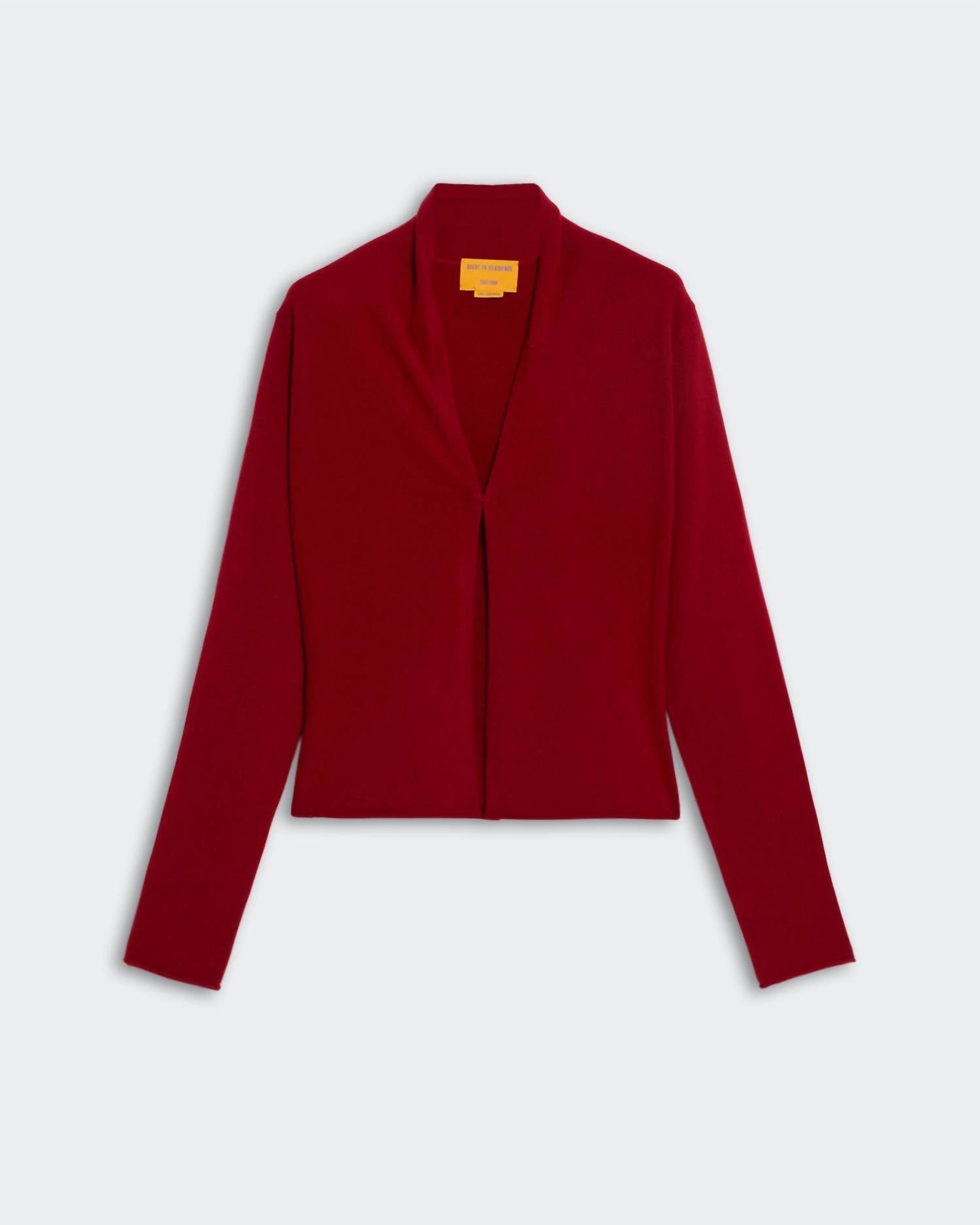 Guest In Residence Stealth Hook Front Cardigan in residence stealth hook front cardigan in ruby - women's cardigan - view 5