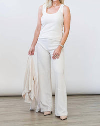 Goldie Lewinter Velour Tank Top in white sand - women's tank top