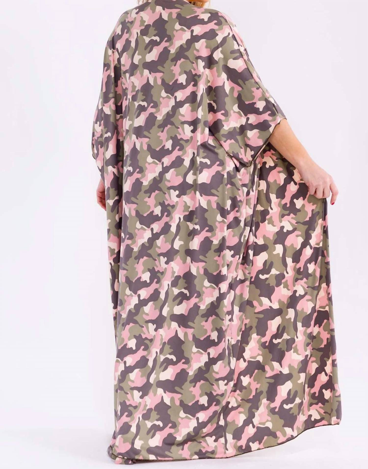 Karen T Design Print Two Piece Pants Set in camo - women's sleepwear - alternate view