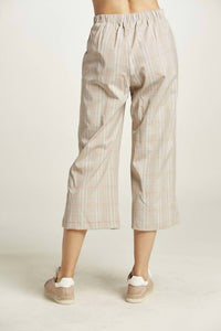 Tea N Rose - Fit & Flare Cropped Plaid Pant