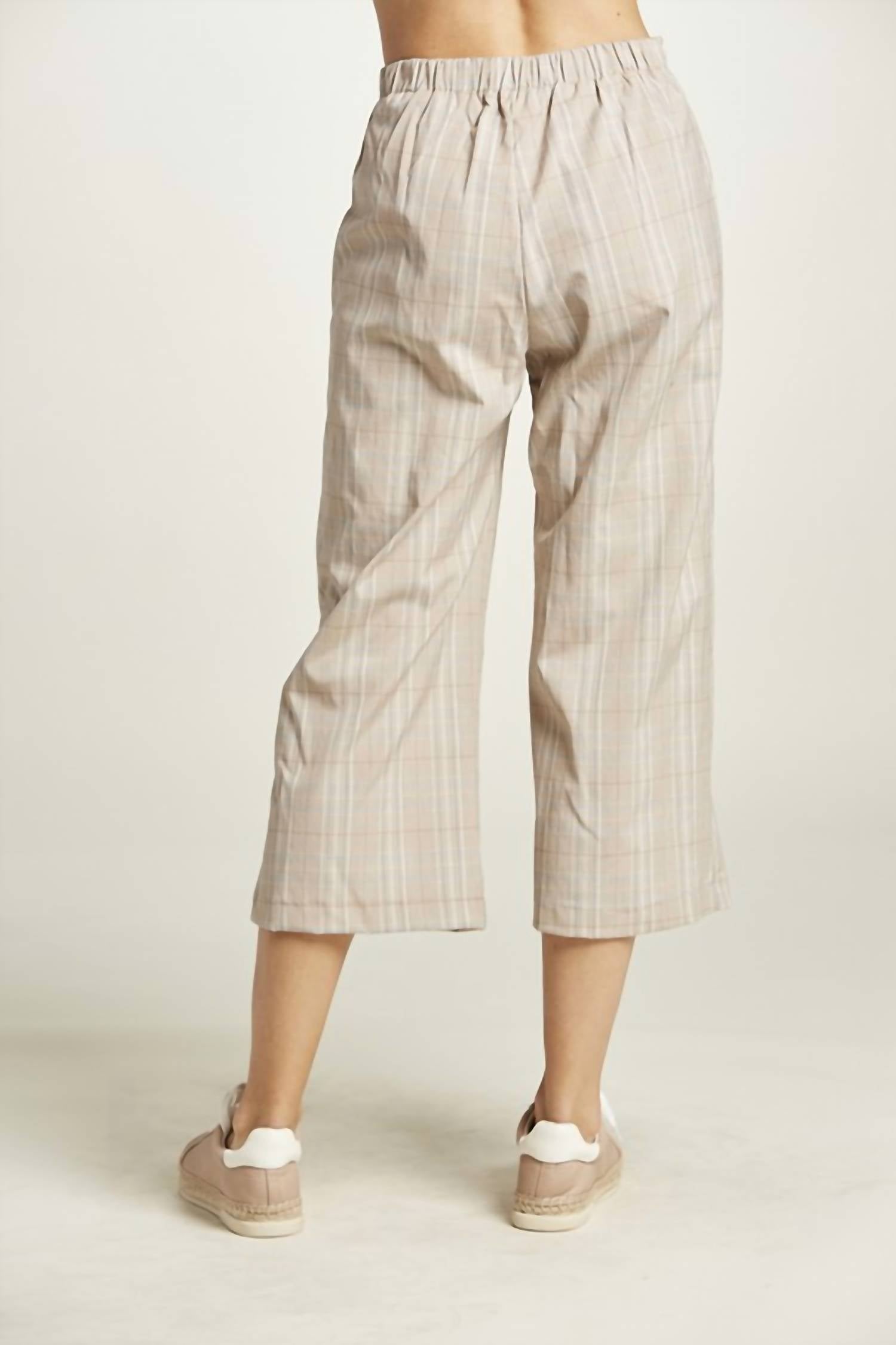 Tea N Rose - Fit & Flare Cropped Plaid Pant