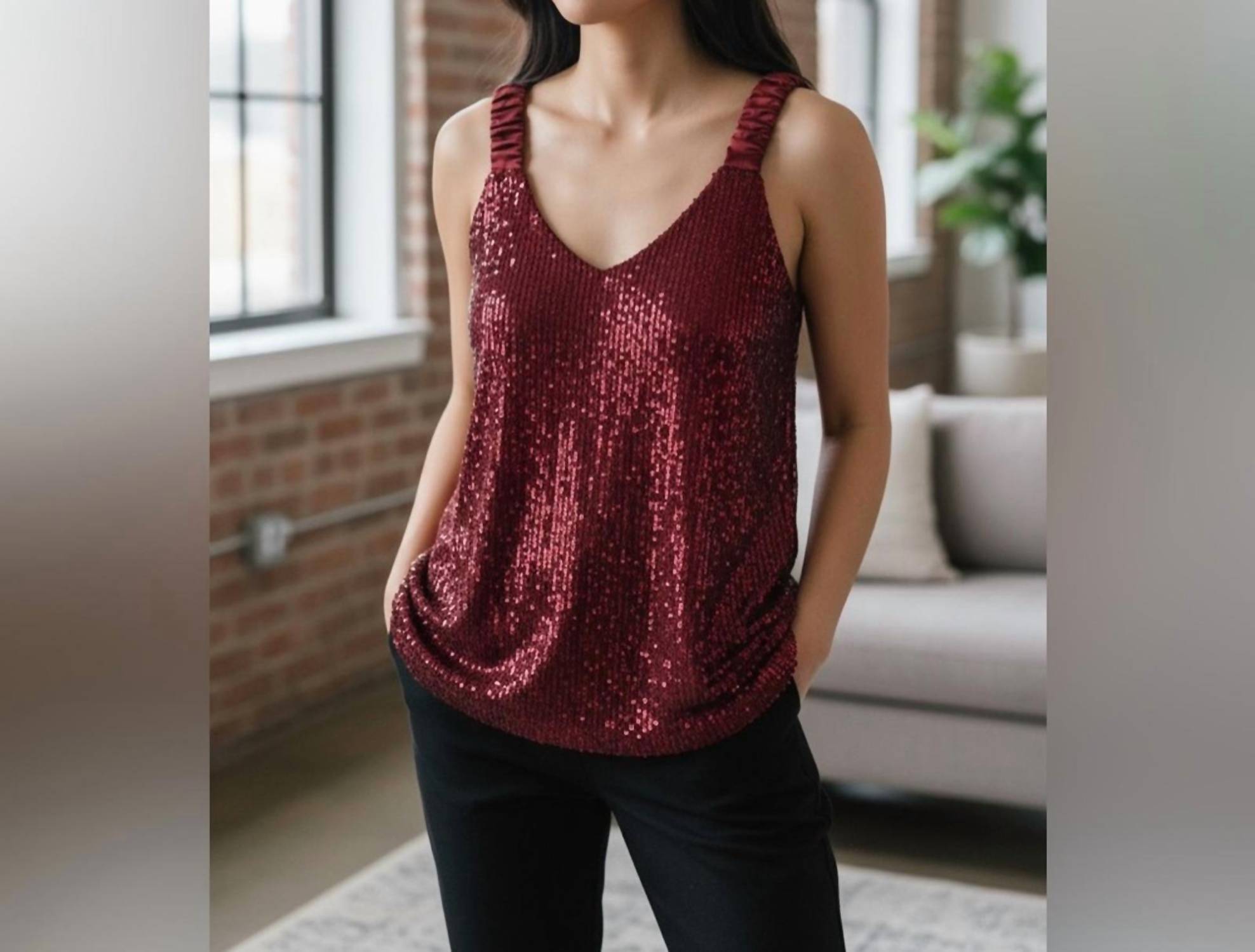 Vince Camuto - Sequin Sleeveless Top
