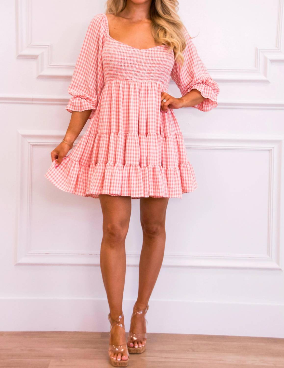 Mable - Say So Gingham Babydoll Dress