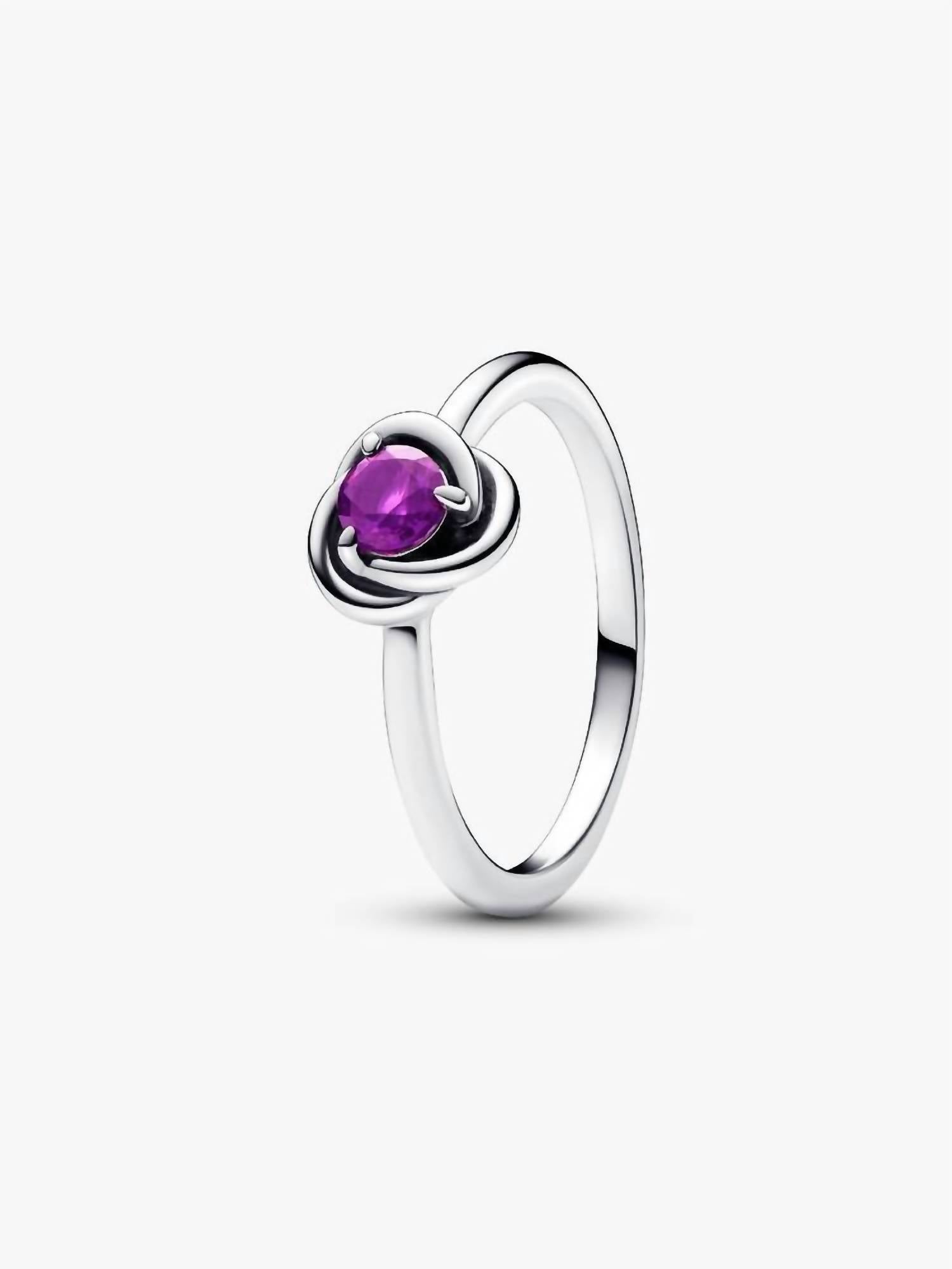 Pandora Women's February Eternity Circle Ring in sweet grape purple crystal - women's jewelry