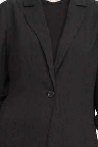 Adrianna Papell - Notched Lapel Collar One Button Blazer