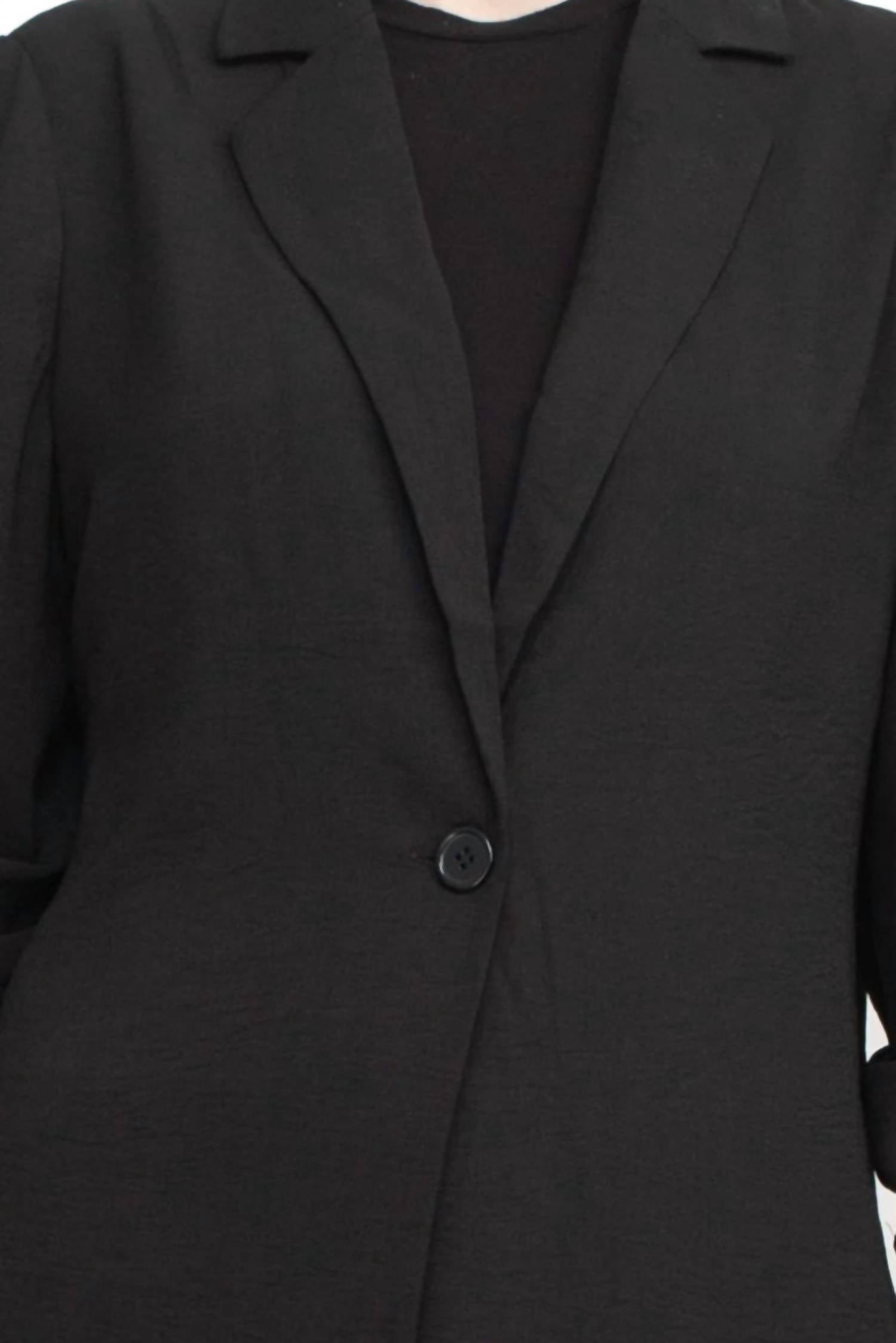 Adrianna Papell - Notched Lapel Collar One Button Blazer