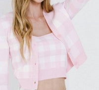 English Factory - Gingham Knit Check Cardigan
