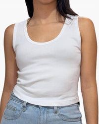 Enza Costa - Supima Baby Rib Cropped Fitted U Tank Top