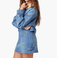 Habitual Utility Denim Jacket in cove - women's jacket - detail view