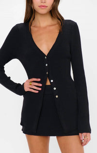Show Me Your Mumu Josie Top in black rib knit - women's long sleeve top - view 4
