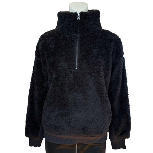 Workshop By Republic - Women's Faux Fur 1/4 Zip Pullover Jacket