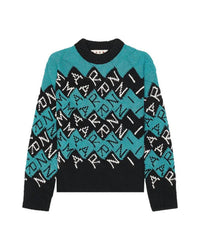 MARNI Men's 3d Blocks Logo Knit Sweater in black - men's sweater
