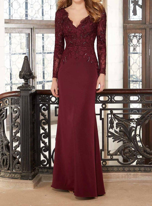 Mgny - V-neckline Mermaid Long Dress